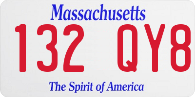 MA license plate 132QY8