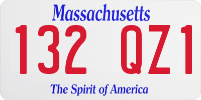 MA license plate 132QZ1