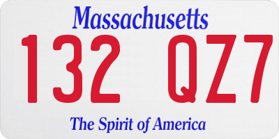 MA license plate 132QZ7