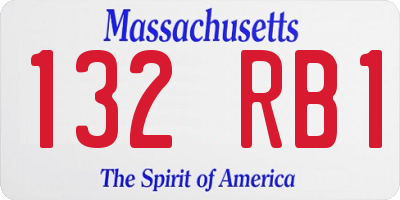 MA license plate 132RB1