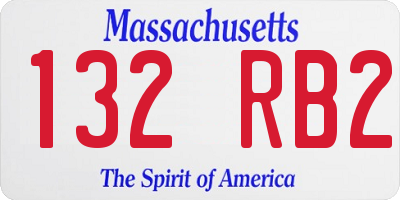 MA license plate 132RB2