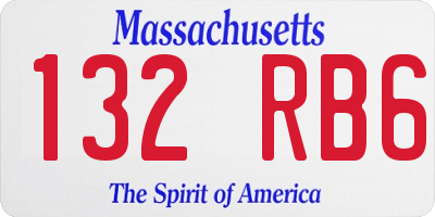 MA license plate 132RB6