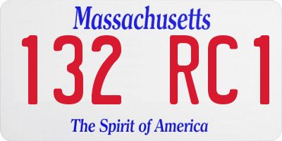 MA license plate 132RC1