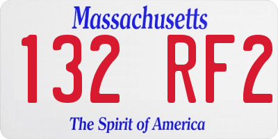 MA license plate 132RF2