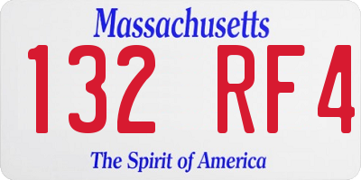 MA license plate 132RF4