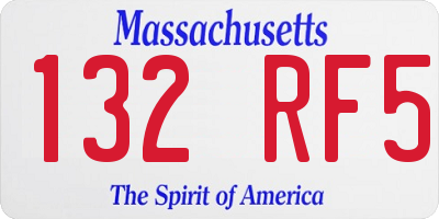 MA license plate 132RF5