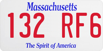 MA license plate 132RF6