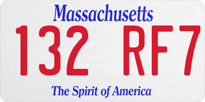 MA license plate 132RF7