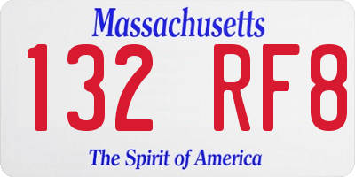 MA license plate 132RF8