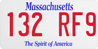 MA license plate 132RF9