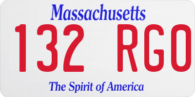 MA license plate 132RG0