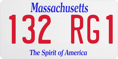 MA license plate 132RG1