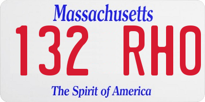 MA license plate 132RH0