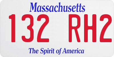 MA license plate 132RH2