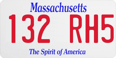 MA license plate 132RH5