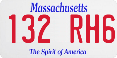 MA license plate 132RH6