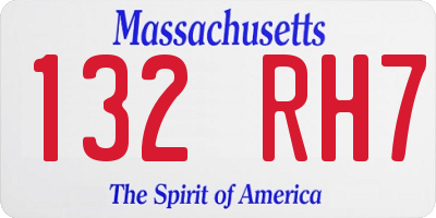 MA license plate 132RH7