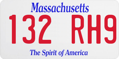MA license plate 132RH9