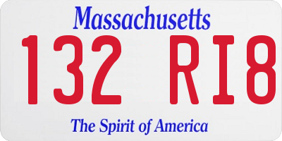 MA license plate 132RI8