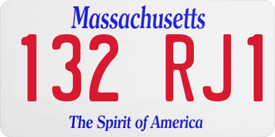 MA license plate 132RJ1