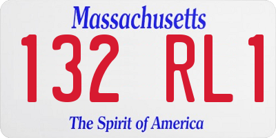 MA license plate 132RL1