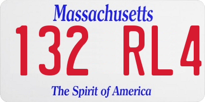 MA license plate 132RL4