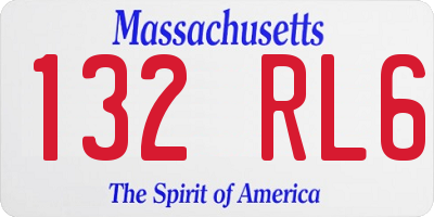 MA license plate 132RL6