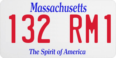 MA license plate 132RM1