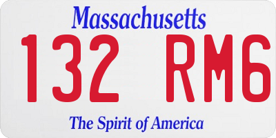 MA license plate 132RM6
