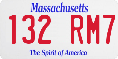 MA license plate 132RM7