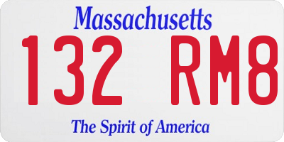 MA license plate 132RM8