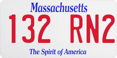 MA license plate 132RN2