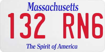 MA license plate 132RN6
