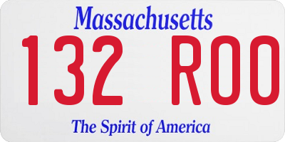 MA license plate 132RO0