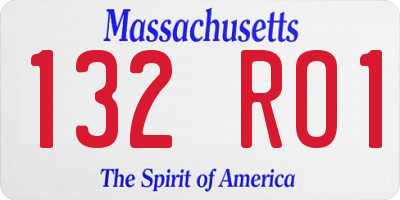 MA license plate 132RO1