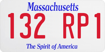 MA license plate 132RP1