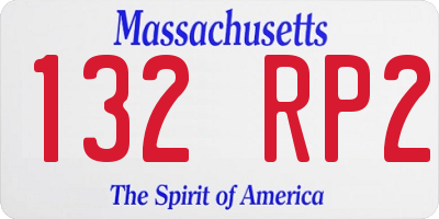MA license plate 132RP2