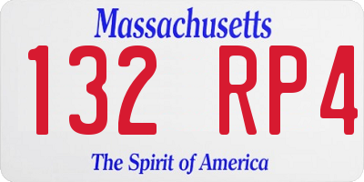 MA license plate 132RP4