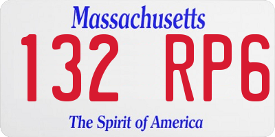 MA license plate 132RP6