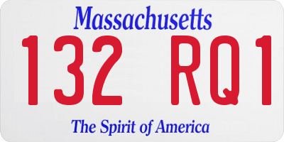 MA license plate 132RQ1