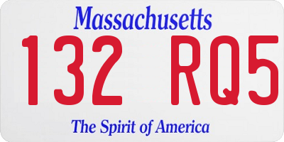 MA license plate 132RQ5