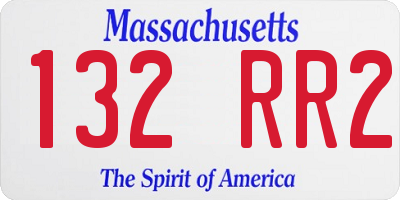 MA license plate 132RR2
