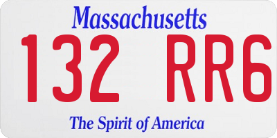 MA license plate 132RR6
