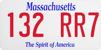 MA license plate 132RR7