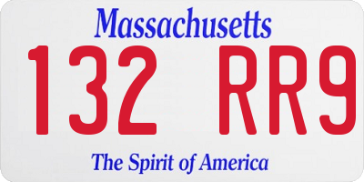 MA license plate 132RR9