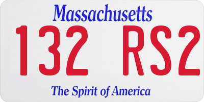 MA license plate 132RS2