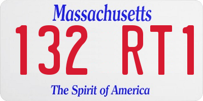 MA license plate 132RT1