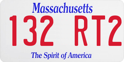 MA license plate 132RT2