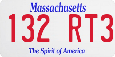 MA license plate 132RT3