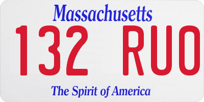 MA license plate 132RU0